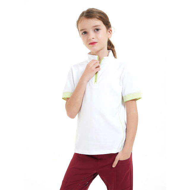 Zipper Sport Short Sleeves Shirt Kids Equestrian Baselayer