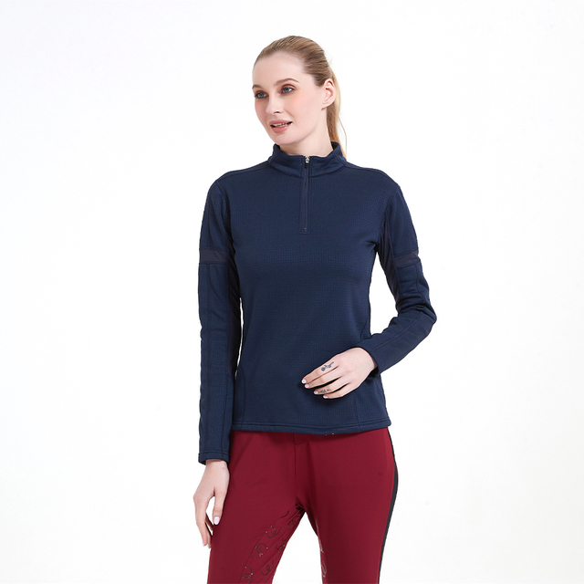 Equestrian Windproof Warm Sweatshirt Half Zip Women Golf Pullover